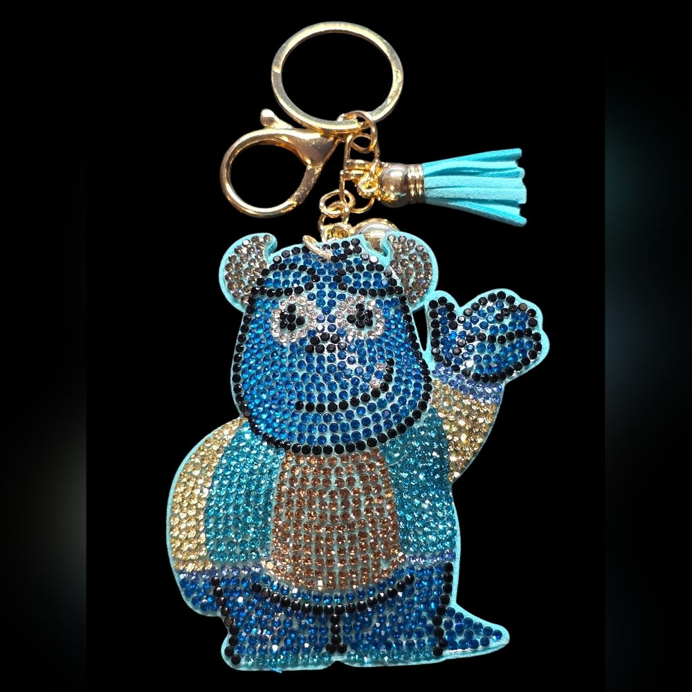 Blue and Gold Sully Character Bag Charm Keychain